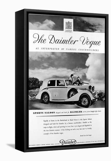 Advertisement for Daimler Vogue Sports Saloon Car-null-Framed Stretched Canvas