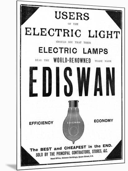 Advertisement for Ediswan Incandescent Light Bulbs, 1898-null-Mounted Giclee Print