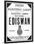 Advertisement for Ediswan Incandescent Light Bulbs, 1898-null-Framed Giclee Print