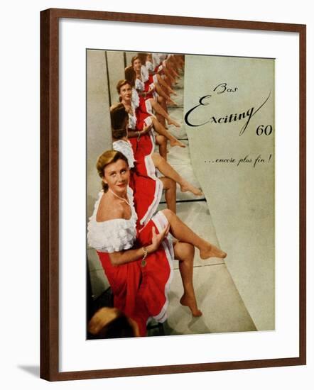 Advertisement for 'Exciting' Stockings, from 'Femina' Magazine, October 1950-null-Framed Giclee Print