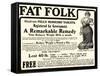 Advertisement for 'Fell's Reducing Tablets', 1910s-English School-Framed Stretched Canvas