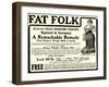 Advertisement for 'Fell's Reducing Tablets', 1910s-English School-Framed Giclee Print