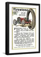 Advertisement for Firestone Tire and Rubber Company, 1912-null-Framed Giclee Print