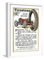 Advertisement for Firestone Tire and Rubber Company, 1912-null-Framed Giclee Print