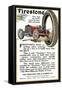 Advertisement for Firestone Tire and Rubber Company, 1912-null-Framed Stretched Canvas