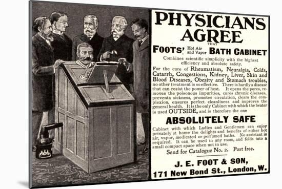 Advertisement for 'Foots' Hot Air and Vapor Bath Cabinet', 1900s-English School-Mounted Giclee Print