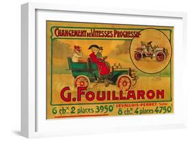 Advertisement for Fouillaron cars, c1900s-Unknown-Framed Giclee Print
