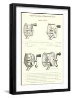 Advertisement for Four Fishing Reels-null-Framed Art Print