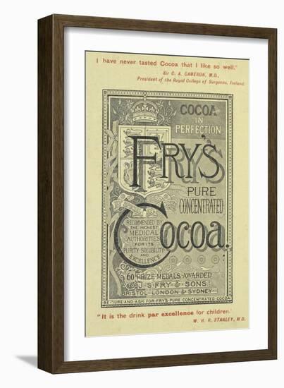 Advertisement For Fry's Cocoa-Isabella Beeton-Framed Giclee Print