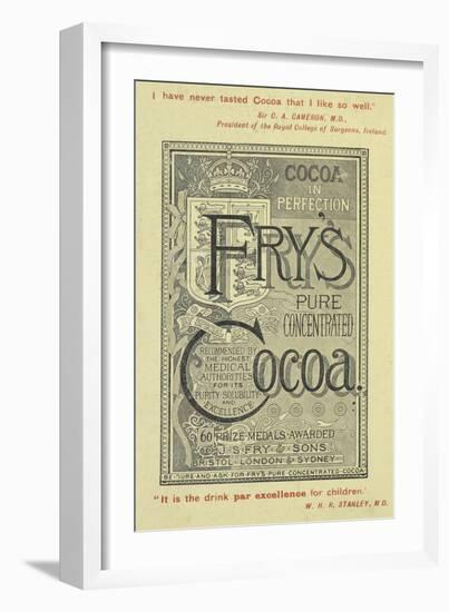 Advertisement For Fry's Cocoa-Isabella Beeton-Framed Giclee Print