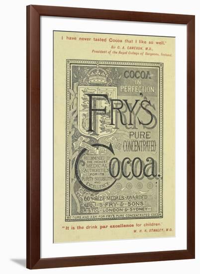 Advertisement For Fry's Cocoa-Isabella Beeton-Framed Giclee Print