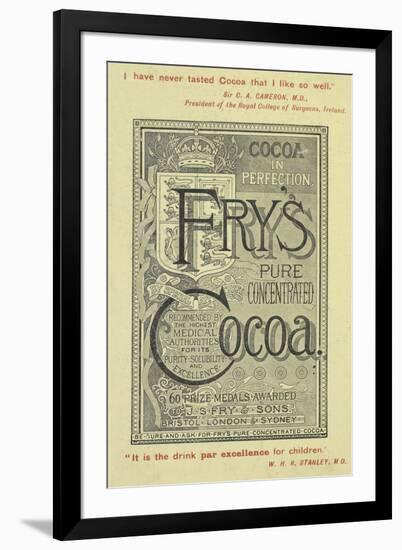 Advertisement For Fry's Cocoa-Isabella Beeton-Framed Giclee Print