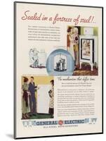 Advertisement for General Electric Refridgerator: Sealed in a Fortress of Steel!-null-Mounted Art Print