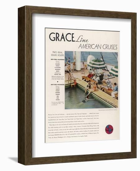 Advertisement for Grace Line Cruises-null-Framed Art Print