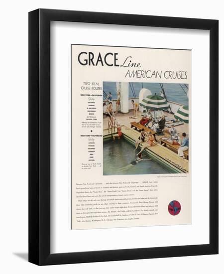 Advertisement for Grace Line Cruises-null-Framed Art Print