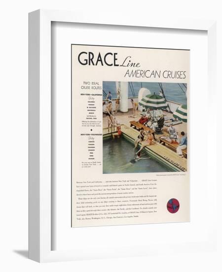 Advertisement for Grace Line Cruises-null-Framed Art Print