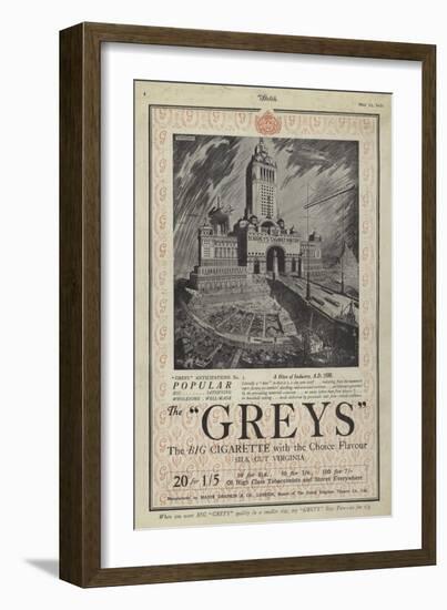 Advertisement for Greys Cigarettes-null-Framed Giclee Print