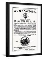 Advertisement for Gunpowder by Messrs. John Hall and Son-null-Framed Giclee Print