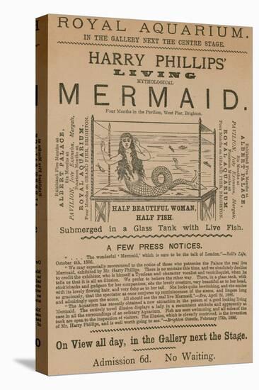 Advertisement for Harry Phillips' Living Mythological Mermaid-null-Stretched Canvas