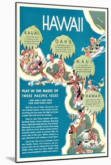 Advertisement for Hawaii-null-Mounted Art Print