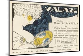 Advertisement for Helena Rubinstein's Valaze Beauty Cream-Simeon-Mounted Photographic Print