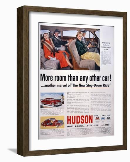 Advertisement for Hudson Cars, 1950-null-Framed Giclee Print