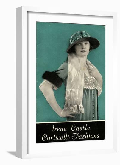 Advertisement for Irene Castle Corticelli Fashions, 1925-null-Framed Giclee Print