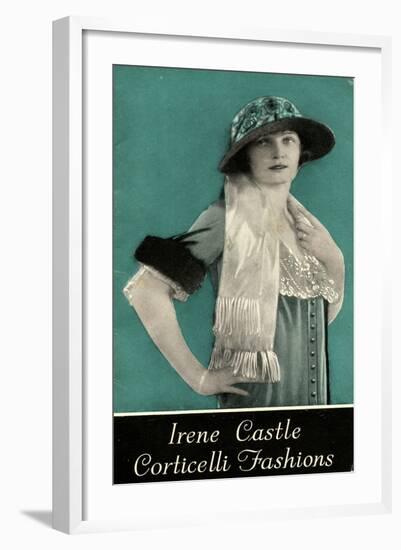 Advertisement for Irene Castle Corticelli Fashions, 1925-null-Framed Giclee Print