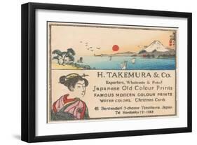 Advertisement for Japanese Prints, Fuji-null-Framed Art Print