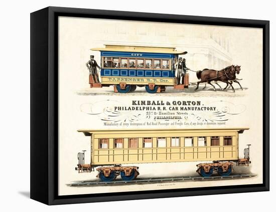 Advertisement for Kimball and Gorton, Philadelphia R.R. Car Manufactory, Published C.1857-null-Framed Stretched Canvas