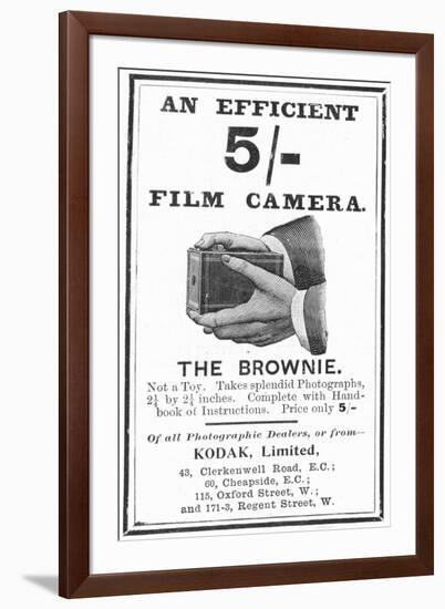 Advertisement for Kodak 'Brownie' Box Cameras, 1900-null-Framed Giclee Print