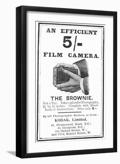 Advertisement for Kodak 'Brownie' Box Cameras, 1900-null-Framed Giclee Print