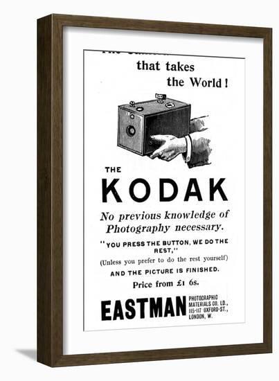 Advertisement for Kodak Cameras, 1893-null-Framed Giclee Print