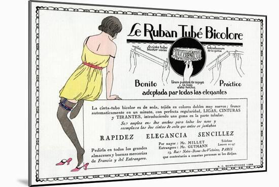 Advertisement for Ladies' Garter-null-Mounted Art Print