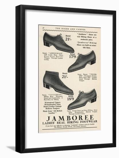 Advertisement for Ladies Hiking Boots by Jamboree-null-Framed Art Print