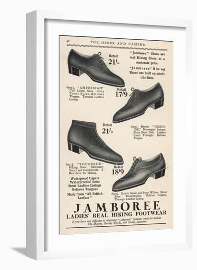 Advertisement for Ladies Hiking Boots by Jamboree-null-Framed Art Print