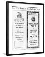 Advertisement for Lunar Real Estate-null-Framed Giclee Print