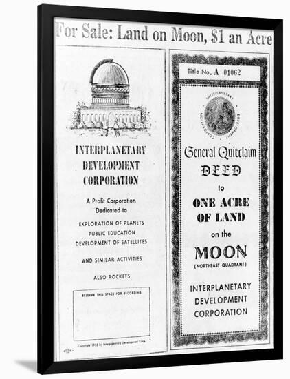 Advertisement for Lunar Real Estate-null-Framed Giclee Print