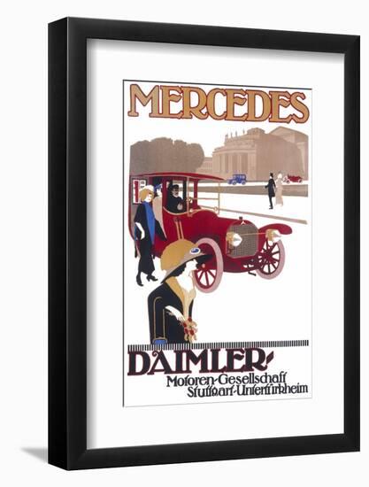 Advertisement for Mercedes Daimler in Stuttgart-null-Framed Photographic Print