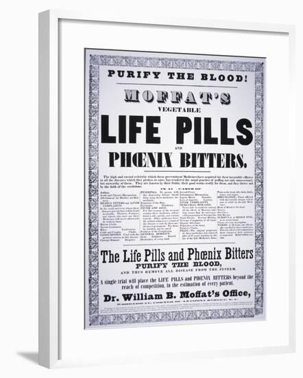 Advertisement for 'Moffat's Vegetable Life Pills and Phoenix Bitters', C.1860-null-Framed Giclee Print