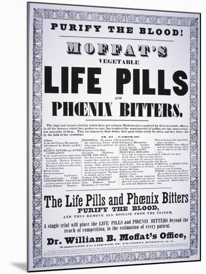 Advertisement for 'Moffat's Vegetable Life Pills and Phoenix Bitters', C.1860-null-Mounted Giclee Print