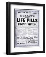 Advertisement for 'Moffat's Vegetable Life Pills and Phoenix Bitters', C.1860-null-Framed Giclee Print