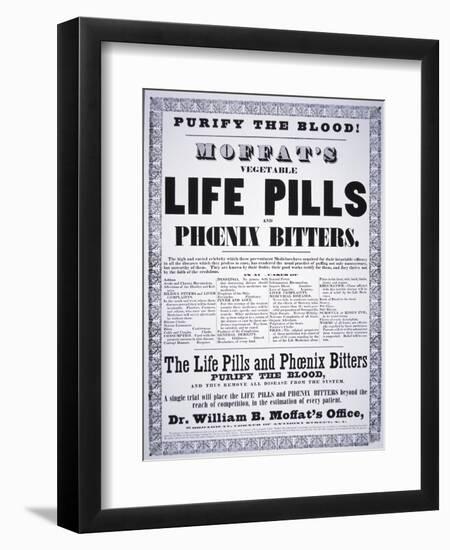 Advertisement for 'Moffat's Vegetable Life Pills and Phoenix Bitters', C.1860-null-Framed Giclee Print