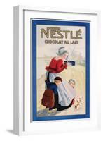 Advertisement for Nestle Chocolat Au Lait, C.1920 (Colour Litho)-null-Framed Giclee Print