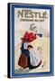 Advertisement for Nestle Chocolat Au Lait, C.1920 (Colour Litho)-null-Framed Stretched Canvas