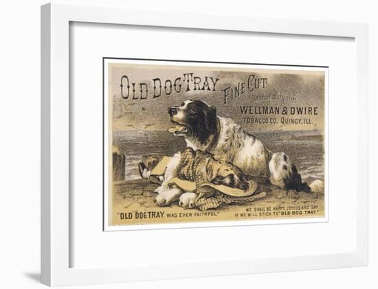Advertisement for Old Dog Tray-null-Framed Art Print