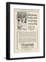 Advertisement for Ovaltine Which "Builds Up Brain, Nerve and Body"-null-Framed Art Print