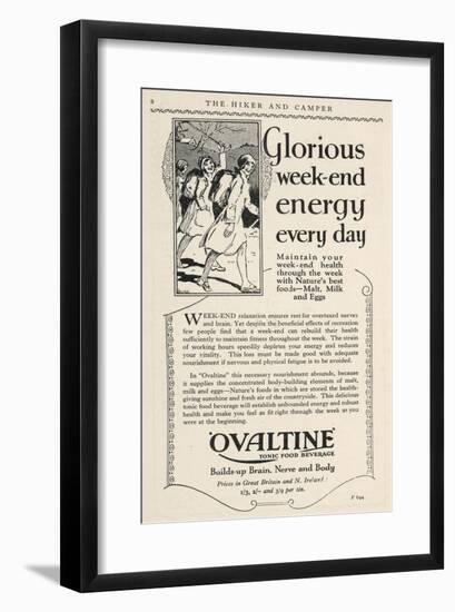 Advertisement for Ovaltine Which "Builds Up Brain, Nerve and Body"-null-Framed Art Print