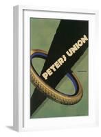 Advertisement for Peters Union Tires-null-Framed Giclee Print