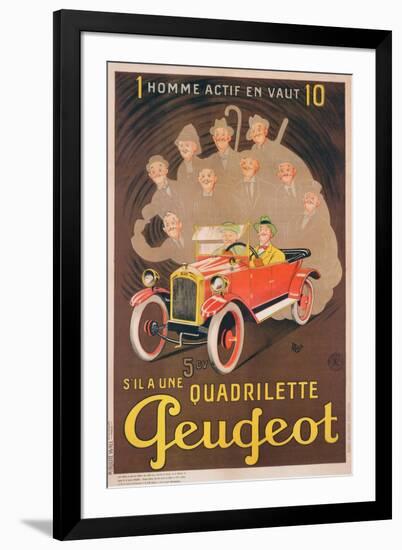 Advertisement for Peugeot, c.1910-Mich-Framed Giclee Print